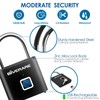 Fingerprint Smart Padlock, Biometric Metal Keyless Thumbprint Lock Alloy, USB
