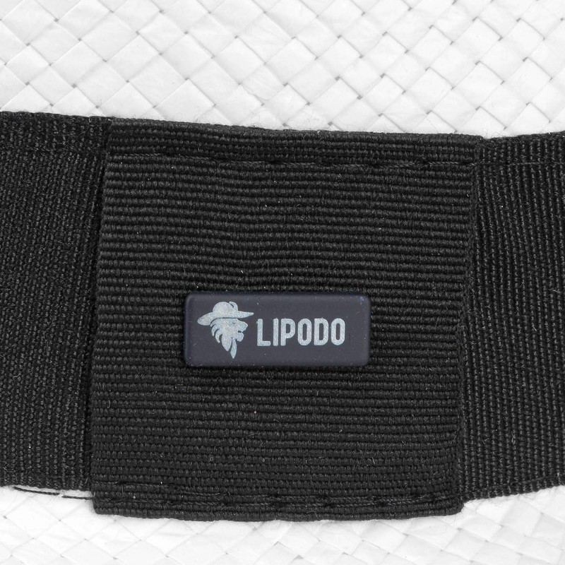 Lipodo Amatillo White Pork Pie Straw Hat Diamond Elegant Hat