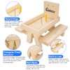 Squirrel Table Feeder with Umbrella, Lalafancy Wooden Picnic Table Feeder