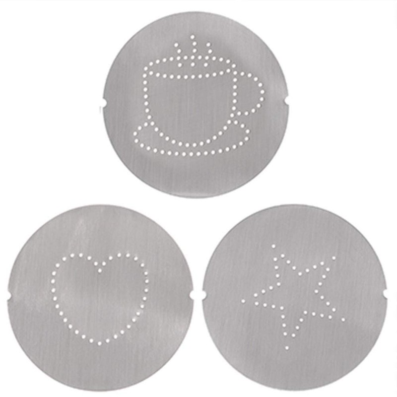 Gefu Decorating Shaker Fina, for Cocoa, 3 Different Motives, Stainless
