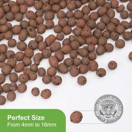 Pulovin 2.5 lbs LECA Clay Pebbles for Plants, 4-16mm LECA Balls for Indoor Plants Drainage, Hydroponics, Aquaponics, Natural Clay Balls for Soil Root Development, Orchid Potting Mix