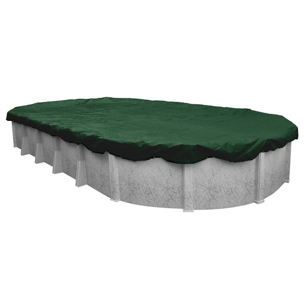 Pool Mate 321218-4-PM Heavy-Duty Winter Oval Above-Ground Pool Cover, 12 x 18-ft, Grass Green