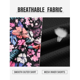 Kimmery Golf Skirts for Women 20" Knee Length Skorts Skirts with 3 Pockets Split Hem Athletic Skirts Sizes M-3XL, Colorful, XX-Large