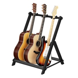 tipatyard 3 Multi Guitar Stand Rack With Thick Rubber Padding,Guitar Rack for Acoustic,Classical,Electric,Bass,Studio & Home,Durable,black(3 Holder)