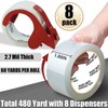 Frascati Heavy Duty Packing Tape with Dispenser - 8 Pack