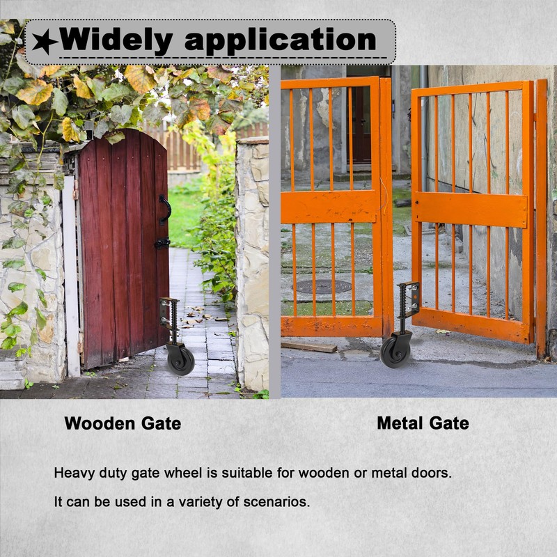 Auxdee 4.3 Inch Heavy Duty Fence Gate Wheel with Universal