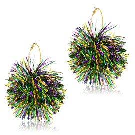 Colourful Carnival Earrings Hoop Earrings Fancy Dress Colourful Earrings Hanging Carnival Jewellery Funny Earrings for Girls Women Carnival Costumes Decorative Accessories, PET, No Gemstone