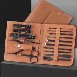 Please refer to product details description 고급판촉물 네일케어 네일도구 손톱깍이파우치 세트 Premium Nail Care Tool Set with Nail Clippers Pouch [Brown]