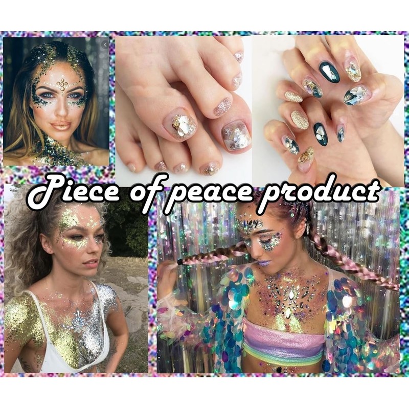 Piece of peace product Glitter Powder Rainbow Flakes Hologram Glitter