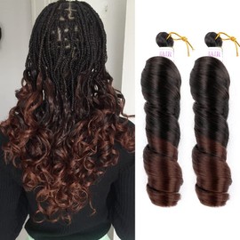 Mtmei hair French Curly Braiding Hair for Box Braids 8 Packs 12 Inch 85G/Pack Loose Wave Braiding Hair Crochet Spanish Curly Spiral Curl Synthetic Hair Extensions for Women T33 (12 Inch (Pack of 8)