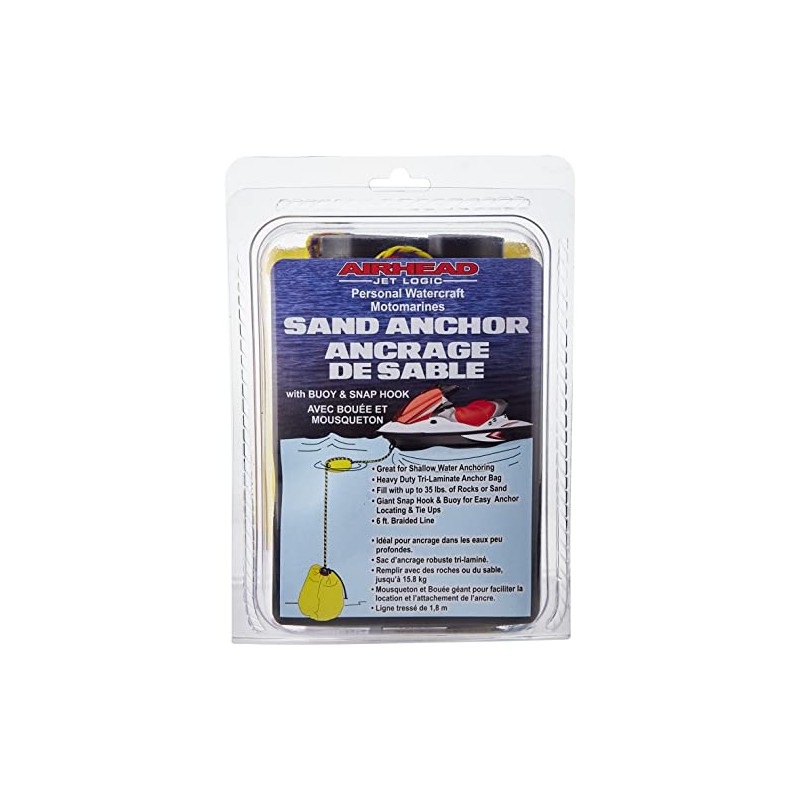 Airhead PWC | Shallow Water Sand Anchor, Yellow, 8.5" x