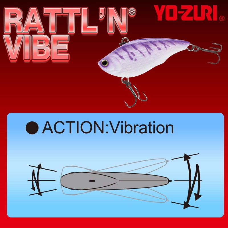 Yo-Zuri R1159-HT Rattl'N Vibe Sinking Lure, Hot Tiger