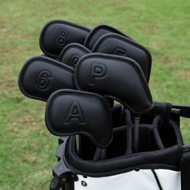 BAIRBRE Golf Iron Covers 8pcs Golf Iron Head Covers 8pcs Golf Iron Headcovers Leather Golf Club Head Covers for Iron Fit Most Brand 5-9 APS