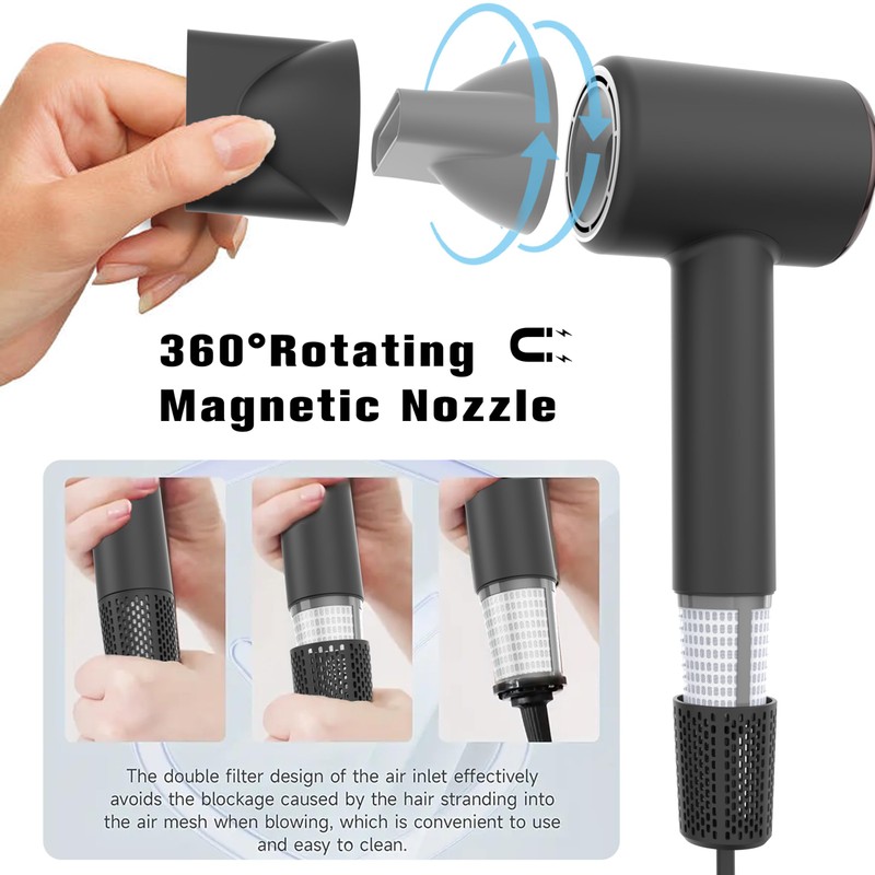 Lady.Right Professional Lightweight Ionic High Speed Hair Dryer 1500W with