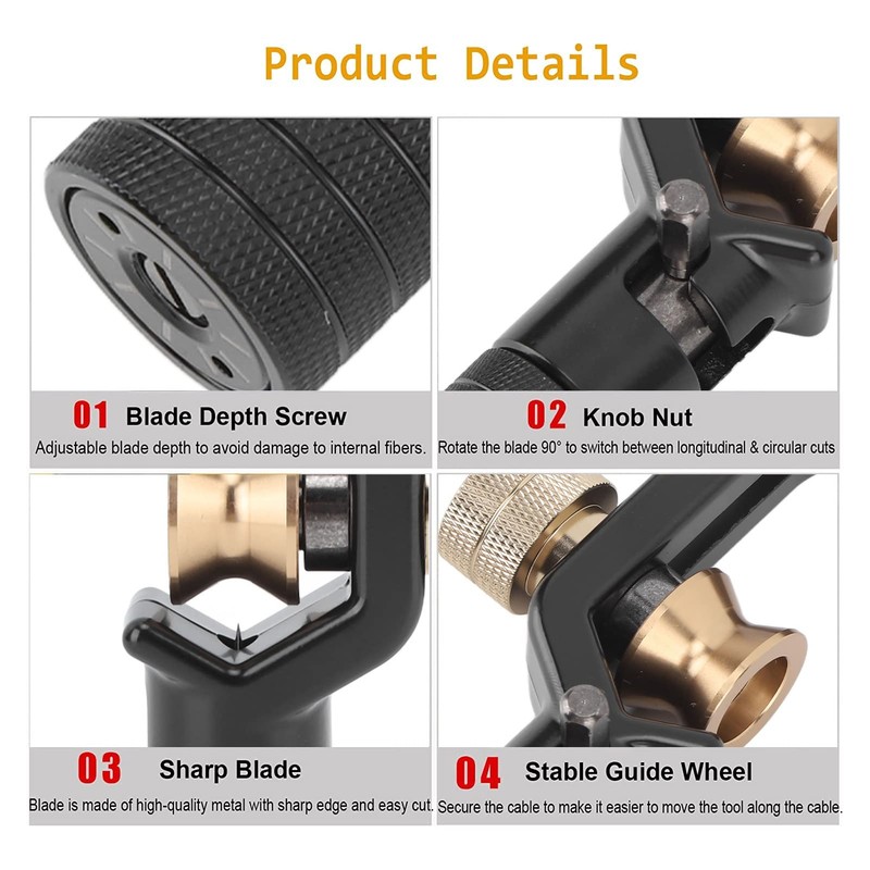 Transverse Armoured Cable Stripper Fiber Optic Slitter, Stripping FTTH 8‑30MM