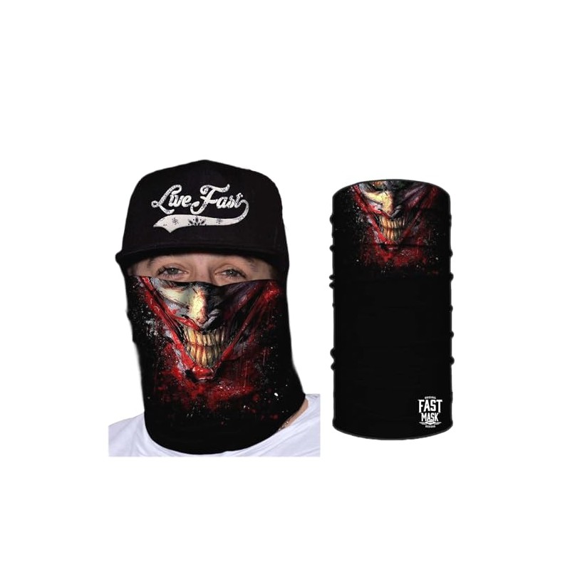 Live Fast Gear Neck Gaiter Tubular Bandana, Black Polyester Microfiber,