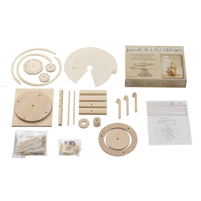 Fun Trading Leonardo Da Vinci 4118 Wooden Helicopter Kit Brown