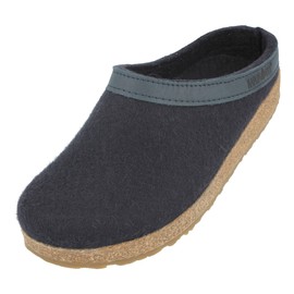 Haflinger Grizzly Torben Felt Clog Slippers Made of Pure Wool Felt, mid-blue, 42 EU