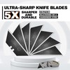 M MEEPO 50-Pack Utility Knife Blades, Blackened SK-2 Razor Blades