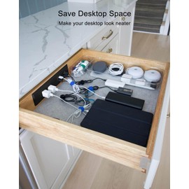 Upgraded Drawer Outlet Kit with 15Amp AC Outlets and 5V2A USB-A and 5V 2A Type-C Socket, Drawer Outlet Charging Station for Bedroom, Kitchen, Vanity, Entry Table, Nightstand