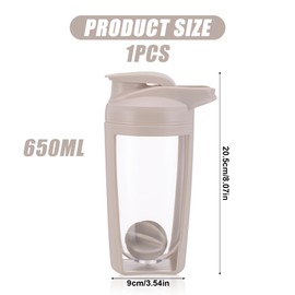 Valicaer Protein Shaker Bottle,Shaker for Protein Shakes 650 ml With Mixer Ball BPA Free Leak-proof Shaker Bottle For Protein Powder Temperature Safe Nutrition Mixball Shaker Dishwasher Safe for Gym