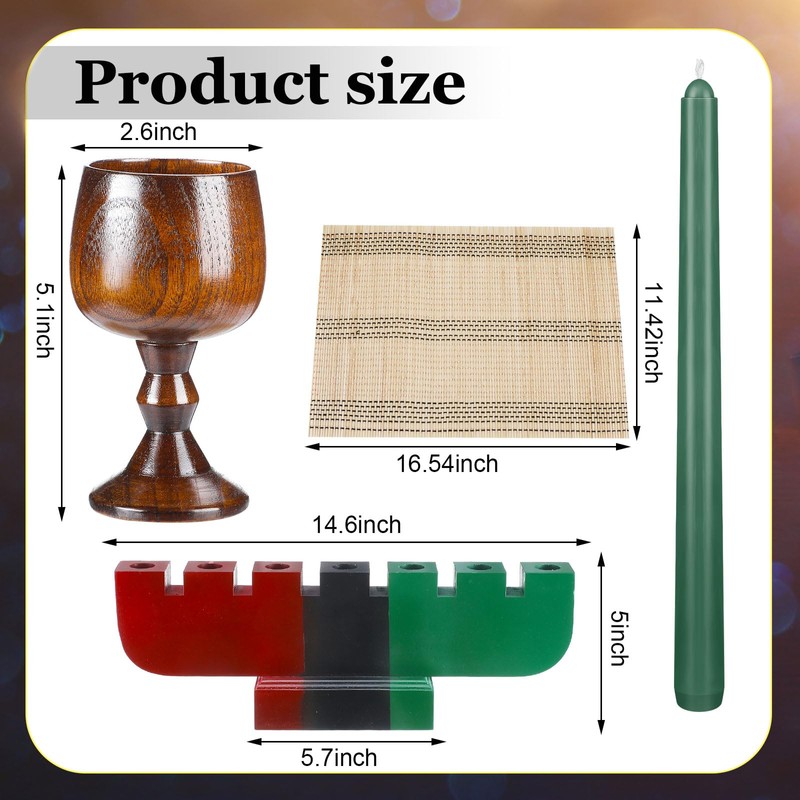 Zubebe 10 Pcs Kwanzaa Kinara Set 3 Red 3 Green