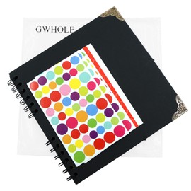 GWHOLE Scrapbook Album 60 Pages 8 x 8 inch Thick Kraft DIY Scrap Book Present Book Memory Books Scrapbook Supplies for Kids Adults Couples