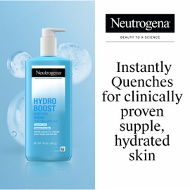 Neutrogena Hydro Boost Body Lotion for Dry Skin Gel Cream with Hyaluronic Acid Moisturizer, Fragrance-Free Non-Greasy Lightweight Hydration, Oil-Free, 16 fl oz