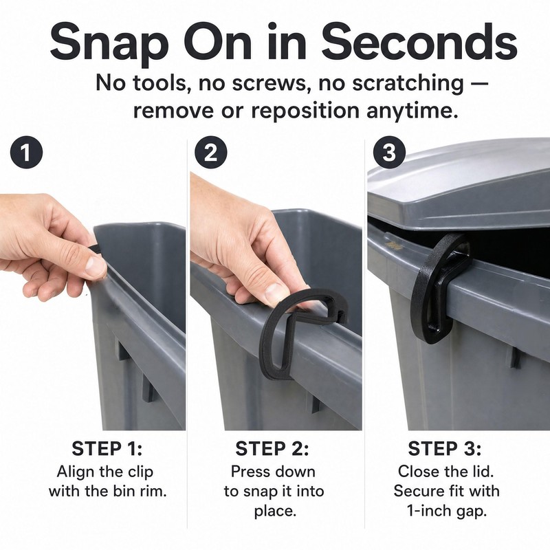CSUPPCREA 2 Pack Trash Can Lid Vent Clips for U.S.