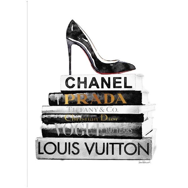 Fine Art Canvas Red Sole Bookstack Canvas Wall Decor by