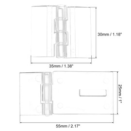 uxcell 60Pcs Acrylic Mini Hinge with Acrylic Hasp Latch Assortment Kit Clear Acrylic Folding Hinge Buckle Latch Hasp for Crafts Jewelry Box