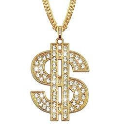 NISHIOBTLA Gold chain men's dollar necklace set, dollar pendant chain, hip hop dollar necklace, No, No