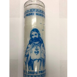 Brilux Unscented White Pillar Candle for The Lord's Prayer (El Padre Nuestro)