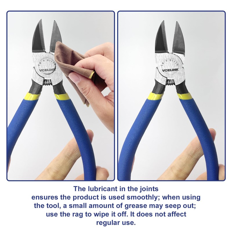 VCELINK Wire Cutters, 6-inch Side Cutter, CR-V Small Flush Cutter,