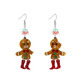 Christmas Earrings for Women Gingerbread Dinosaur Rainbow Earrings Holiday Acrylic Earrings Christmas Jewelry Gift-gingerbread3