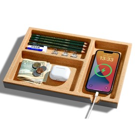 UPERGO Valet Tray, Nightstand Tray for Men, Desk Drawer Organizer for Keys, Watch, Jewellery, Bedside Caddy