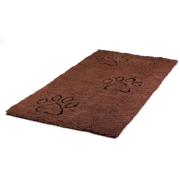 Dog Gone Smart Dirty Dog Microfiber Paw Doormat - Muddy Mats For Dogs - Super Absorbent Dog Mat Keeps Paws & Floors Clean - Machine Washable Pet Door Rugs with Non-Slip Backing | Runner Brown