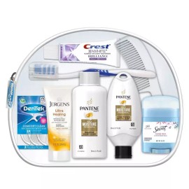 Product Detail Description Reference 여행용 사이즈 TSA 준수 필수품이 포함된 국제 여성용 디럭스 10피스 키트 재사용 가능한 화장실 지퍼백에 International Women's Deluxe 10-Piece Kit with Travel Size TSA Compliant Essentials in Reusable Toiletry Zipper Bag