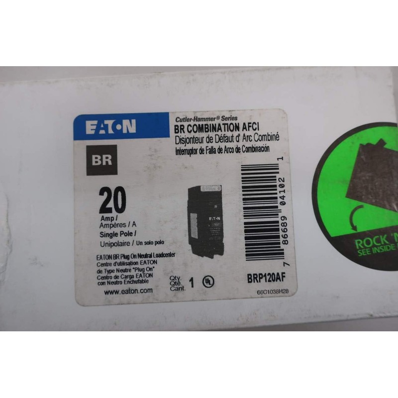 Eaton BRP120AF 20 amps Combination AFCI Single Pole Circuit Breaker,