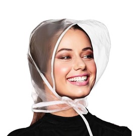 CRAZZYVALUE 3pk Rain Clear Bonnets Waterproof Plastic Rain Hats for Women Ladies Hat Durable and Light Hood Protect Rain Hairstyle, Rainproof, Durable and Light, Scarf