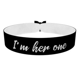 Im her one Stoffarmband - Pärchenarmband aus Satin - Wasserfest & langlebig - Geschenksidee für Pärchen - Freundschaftsarmband - Armband mit Spruch - Romantisches Geschenk