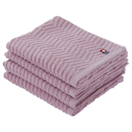 Set of 4, Imabari Towels, Face Towels, 13.4 x 31.5 inches (34 x 80 cm), Bulk Purchase, 100% Cotton, No Fluffing, Quick Drying, Thin, Room Drying, Rainy Season (Pink), Set of 4