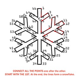 Heyshoo Funny Connect Point By Point Christmas Card, Connect All Points One At a Time, Surprising Friend Xmas Card, Winter Holiday Snowflake Game Card