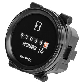 Yooreal AC 110 V to 250 V Round Mechanical Operating Hour Counter Digital Display, Waterproof IP67 for Garden Tractor, Sailing Boat, Zero Reversal, Lawn Mower, Generator etc.