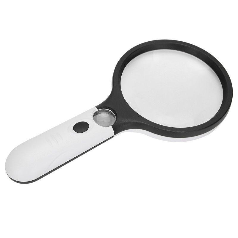 Reading Handheld Magnifying Glass Battery Powered 4LED 4X 30X Lens