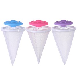 Ling & Bai 3Pcs Pet Hair Remover Washing Machine, Washing Machine Lint Catcher, Reusable Cat Dog Fur Remover for Laundry and Floating Hairs Filtering Mesh (Pink, Purple, Blue, One Size)