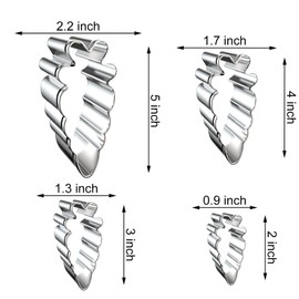 Carrot Cookie Cutter Set - 5 inch, 4 inch, 3 inch, 2 inch - 4 Piece Easter Cookie Cutters Shapes Molds - Stainless Steel