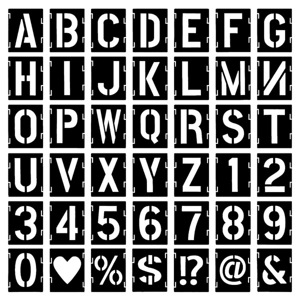 42 Piece Letter Stencil Set, 10 cm Reusable Letters Numbers Sign Stencils Alphabet Stencil for Wooden Signs Painting DIY and Crafts