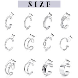 FINREZIO Finrezio 12Pcs Ear Cuffs For Women Non Piercing 18K Gold Plated Cuff Earrings Clip On Cartilage Wrap Earring Adjustable Earrings Set