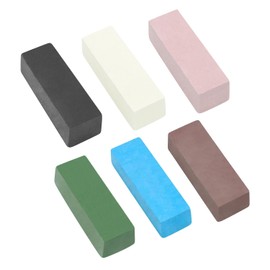 QZATACAEN Buffing Polishing Cutting Compounds 6 Pcs Kit for Stainless Steel Aluminum Jewelry,Black White Purple Brown Blue Green,from Course to Fine - 100g/pcs